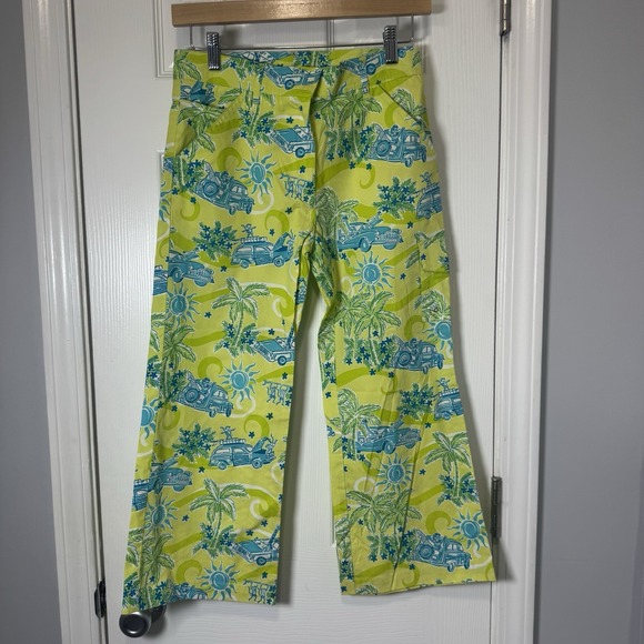 Lilly Pulitzer Pants - Lilly Pulitzer Crop Cargo Pants Cruisin Woody Car Beach Sz 0 RARE surf